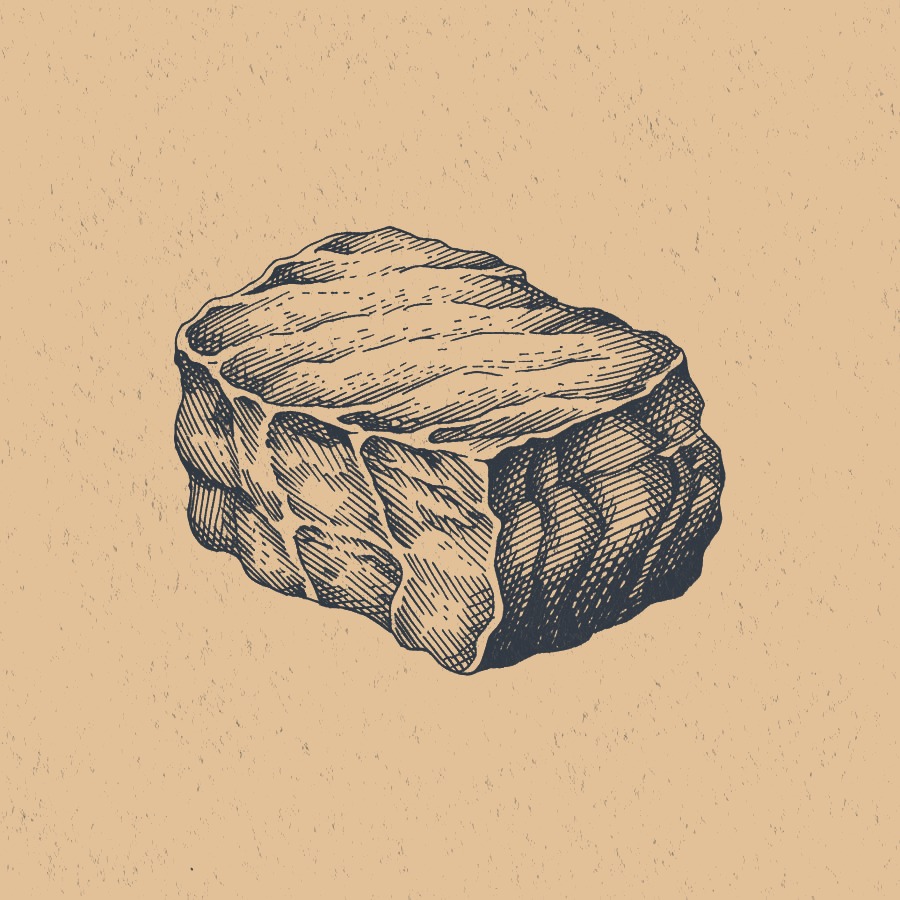 Gezeichnete Illustration eines Fleischstücks