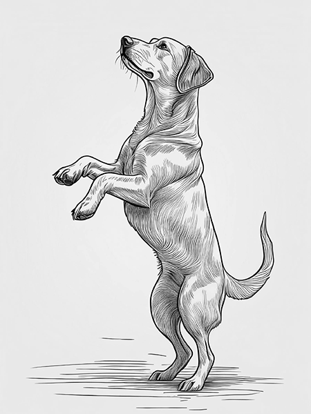 Stehender Hund